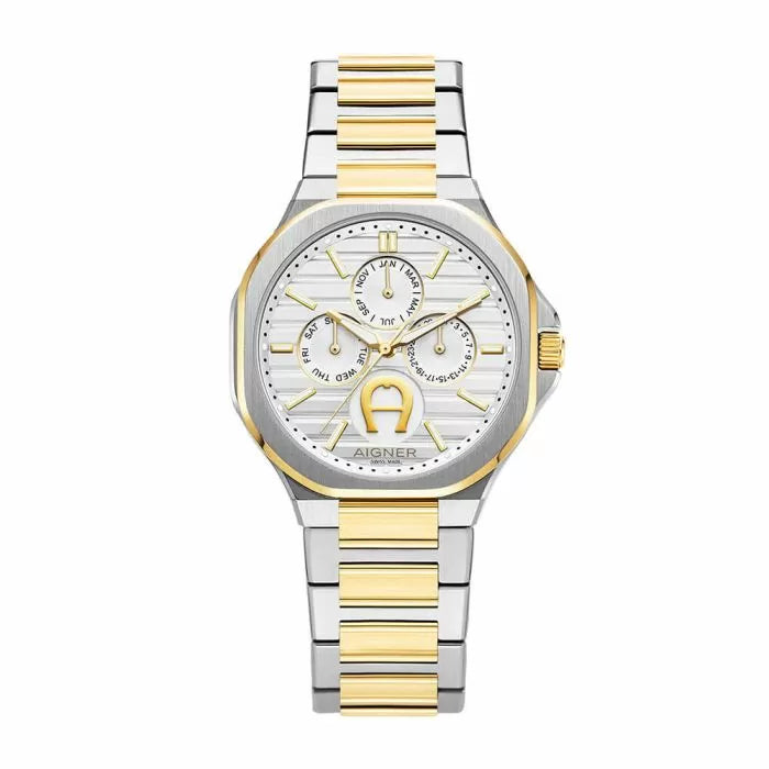 Aigner FERMO watch for men stainless steel silver , Gold