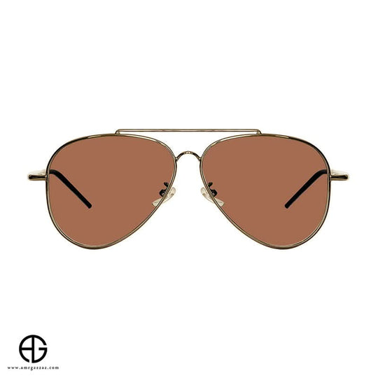 Classic Aviator Sunglasses – Gold Frame with Copper Brown Lenses for men