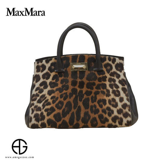 MaxMara Leopard Print Calf Hair Tote Bag (used like new)