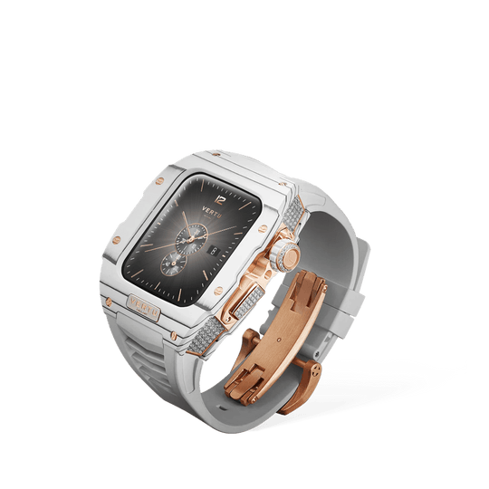 Metawatch White Gold Diamond Smartwatch – White Strap