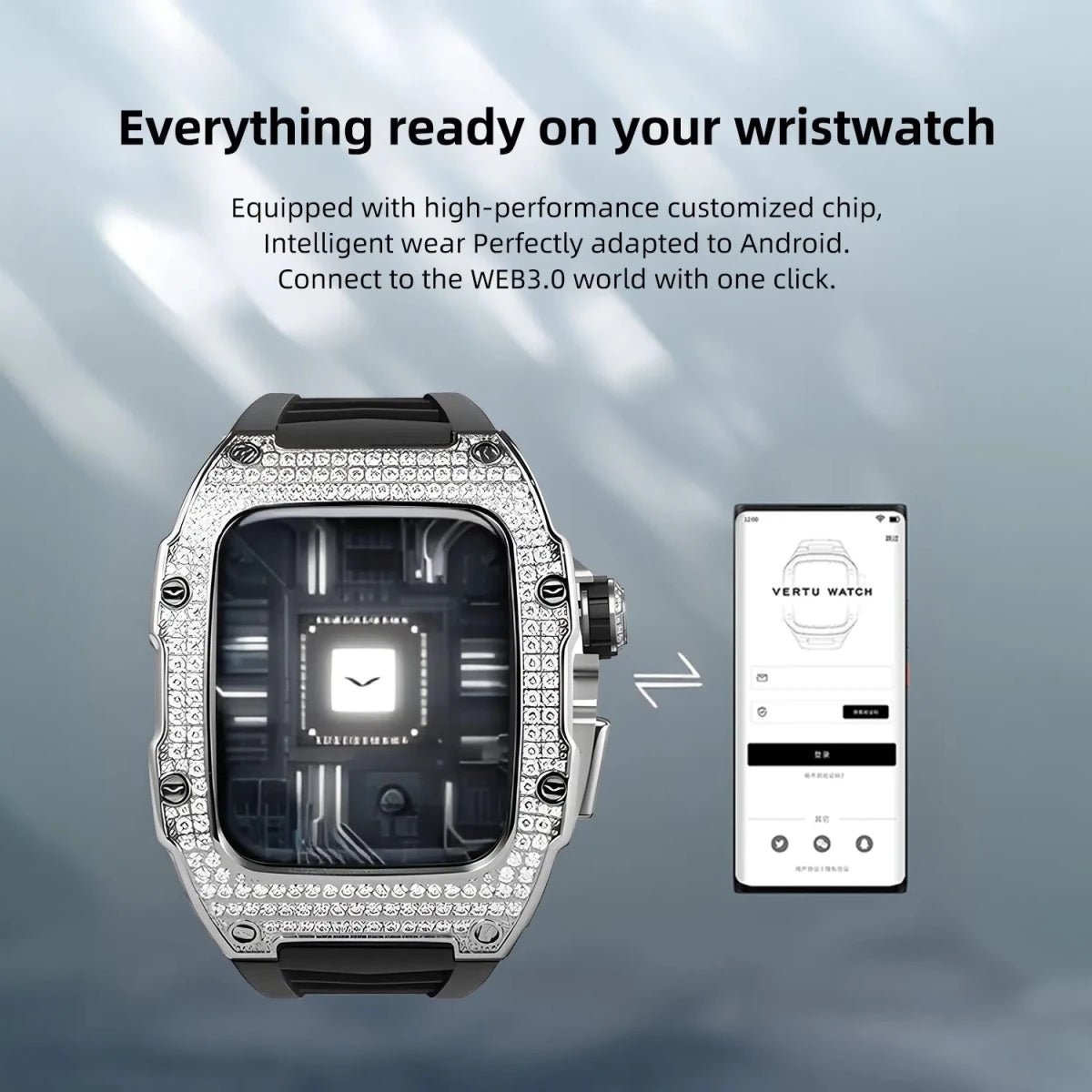 Metawatch Full Diamond Smartwatch – Blue Strap - Amr Gazzaz Store