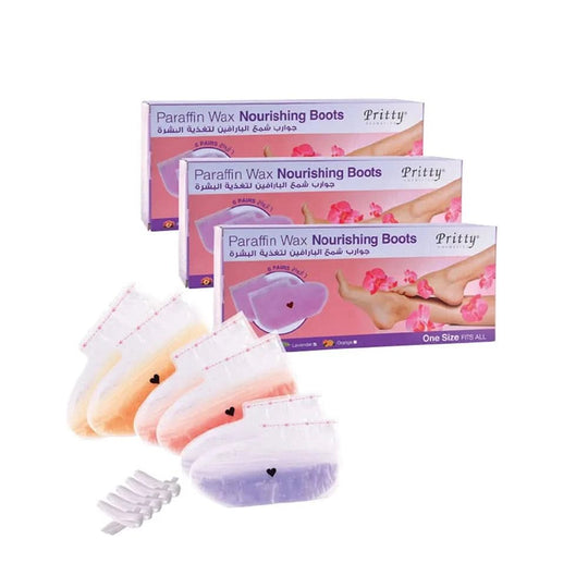 Pritty Paraffin Wax Nourishing Boots Foot Socks | 6 Pairs
