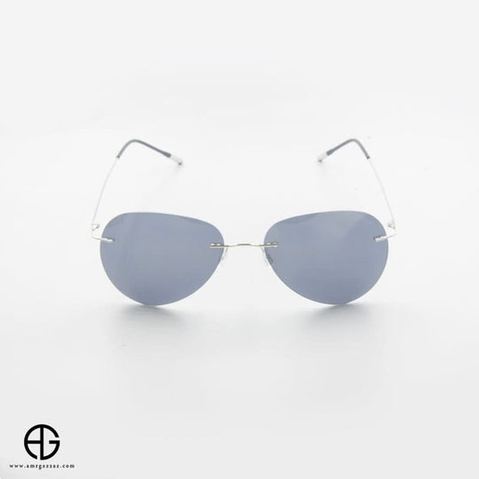 Rimless Teardrop Sunglasses – Silver Frame Edition for men