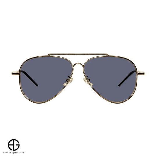 Classic Gold Aviator Sunglasses with Midnight Blue Lenses For men