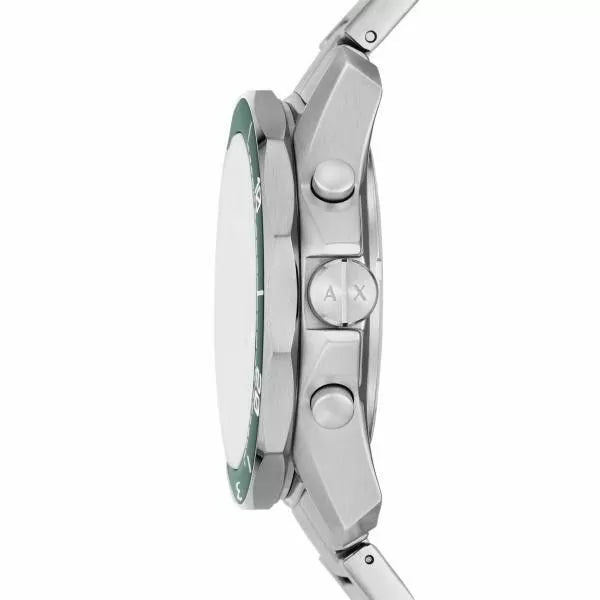 Armani Exchange watch for gent steel silver , Green