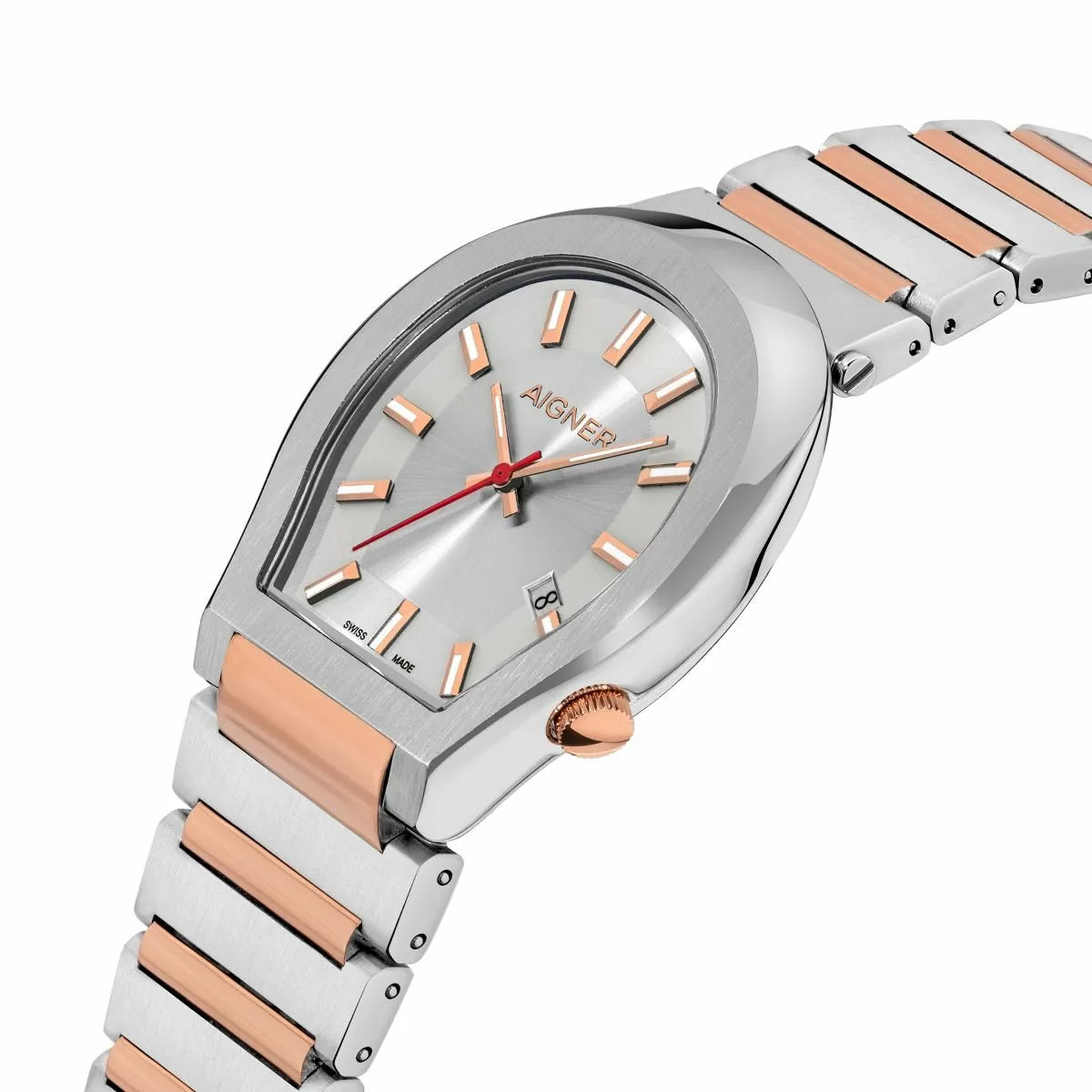 Aigner Milano watch for men steel silver , Rose gold