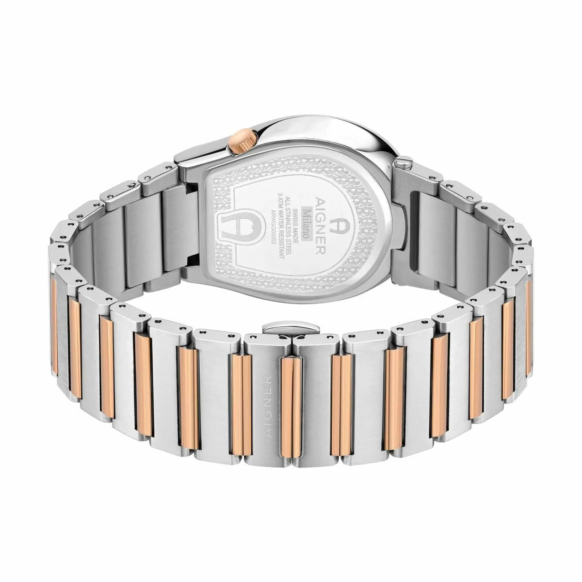 Aigner Milano watch for men steel silver , Rose gold