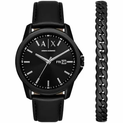 Armani Exchange gent watch set with 2 pcs black