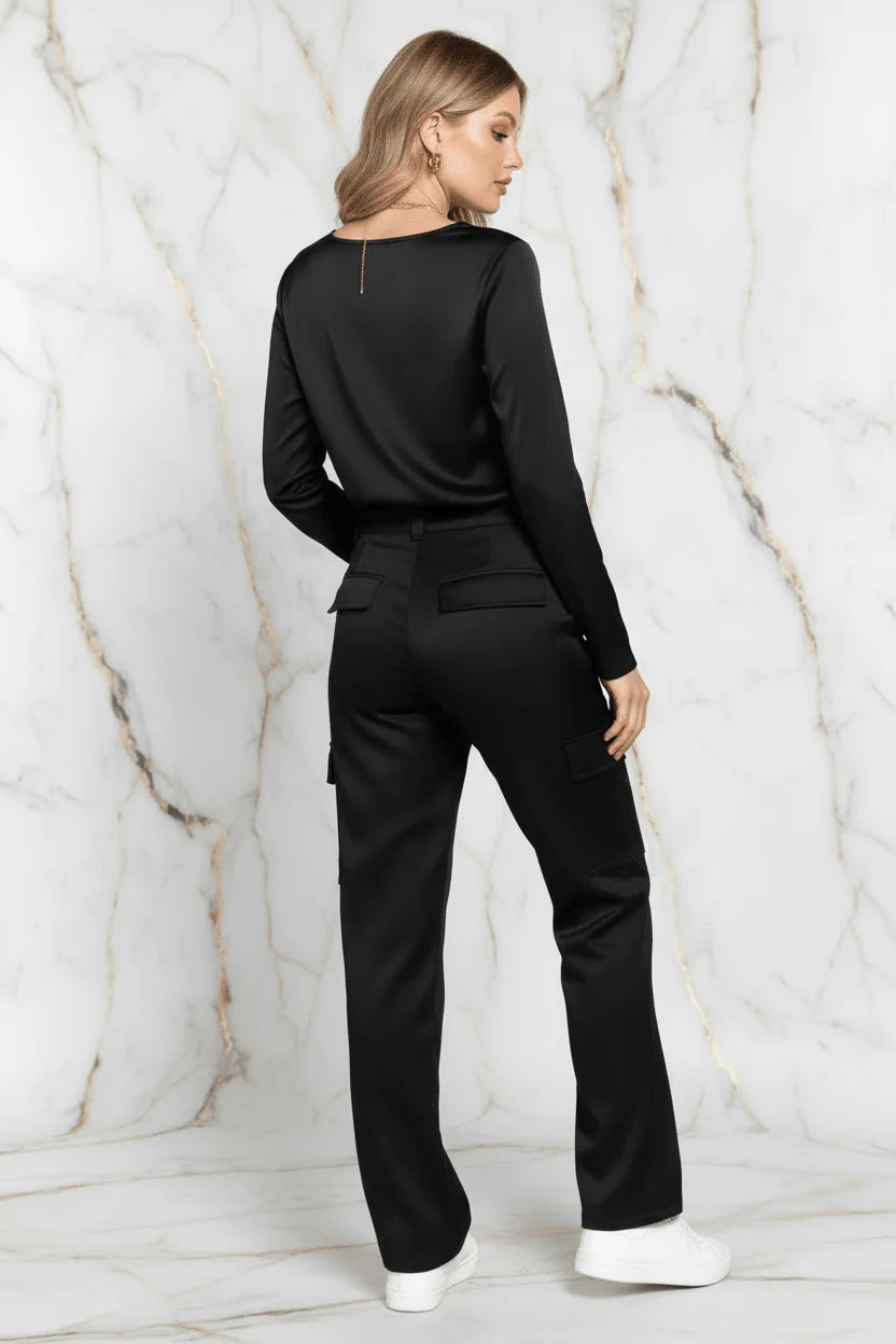 Evorin Women's Comfortable Straight Leg Black Pants
