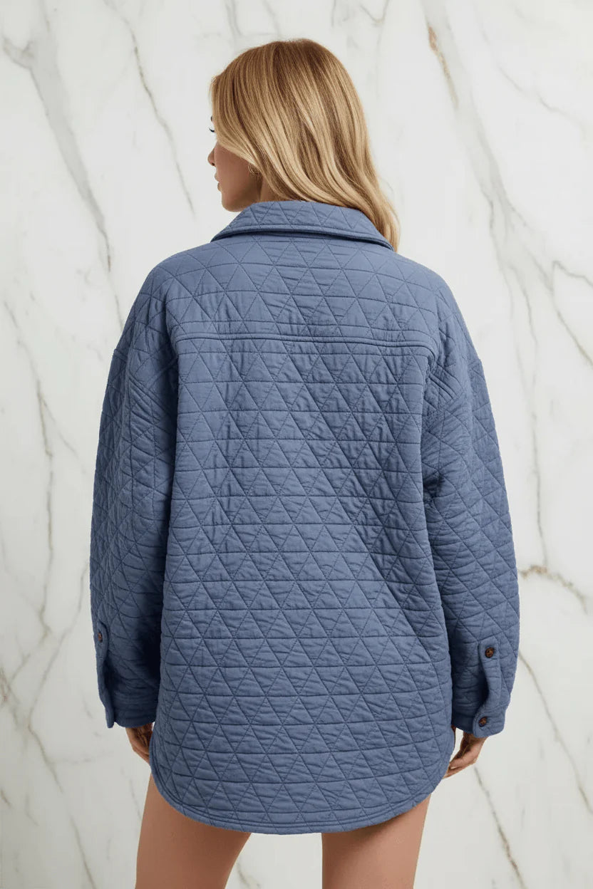 Evorin Women's Quilted Button Front Shacket