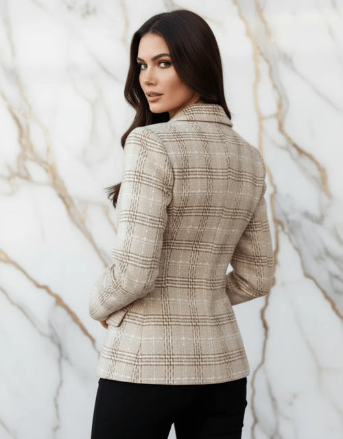 Load image into Gallery viewer, Evorin Women's Plus Size Double Breasted Light Khaki Blazer
