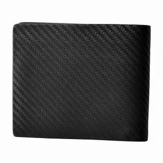 Dunhill men black leather embossed short section folded wallet