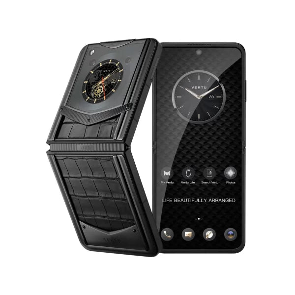 VERTU® IRONFLIP ALLIGATOR SKIN SERIES-BASALT BLACK