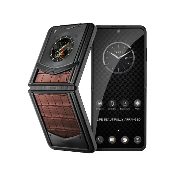 VERTU® IRONFLIP ALLIGATOR SKIN SERIES-AMBER BROWN