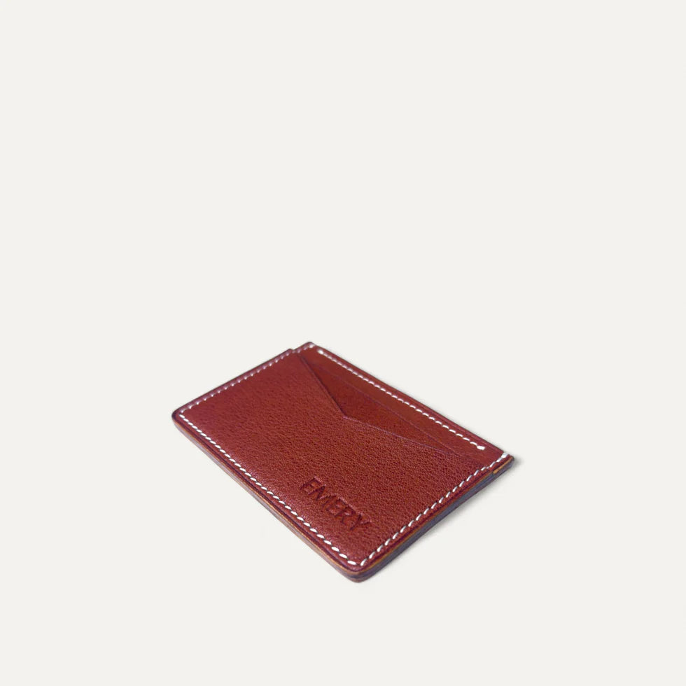 Card Case In Chèvre Leather Dark Red