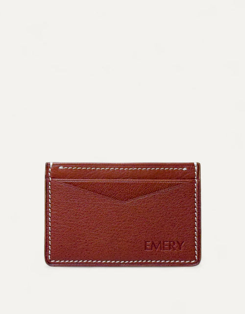 Load image into Gallery viewer, Card Case In Chèvre Leather Dark Red

