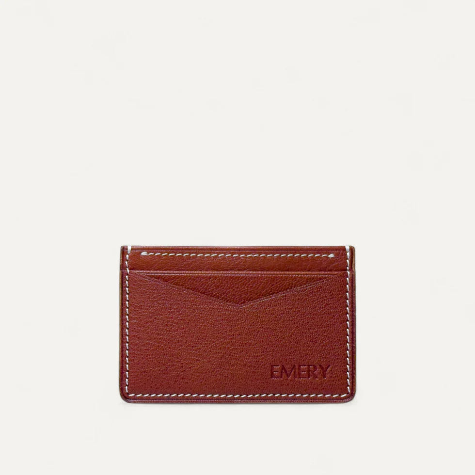 Card Case In Chèvre Leather Dark Red