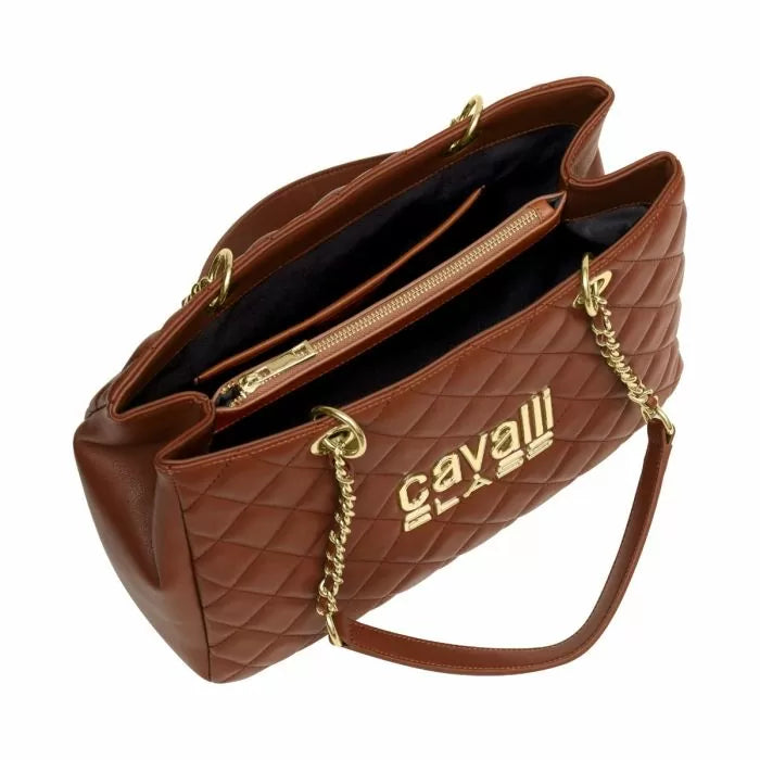 Roberto Cavalli Perla Shoulder Bag for women brown leather