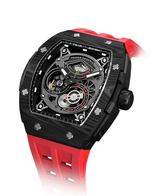 Load image into Gallery viewer, Elemental Series-Carbon Fiber Automatic Watch TB8210CF Passion Red

