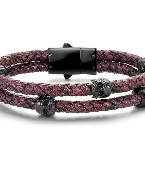 Load image into Gallery viewer, Deep Purple Double Leather Bracelet
