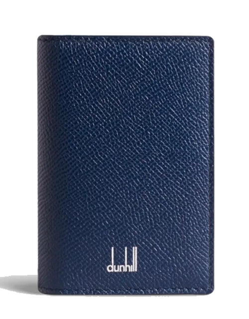 تحميل الصورة إلى عارض المعرض، Dunhill Cadogan Leather Business Card Case , Navy Blue
