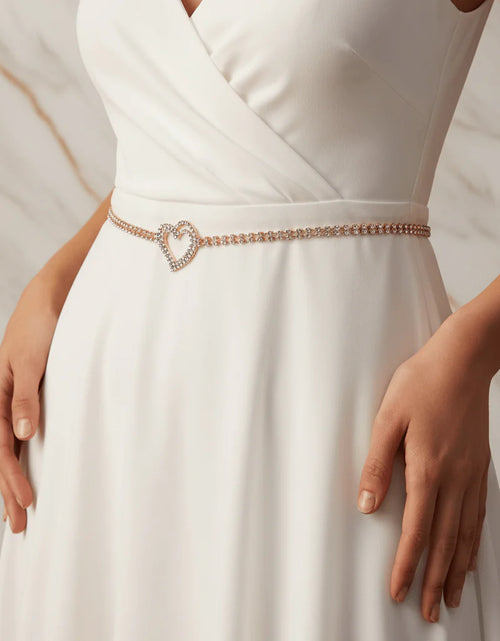 Load image into Gallery viewer, Evorinn Rhinestone Heart Chain Belt for Women
