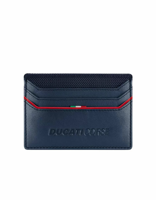 تحميل الصورة إلى عارض المعرض، Ducati ELEGANTE card holder for men 6cc blue leather
