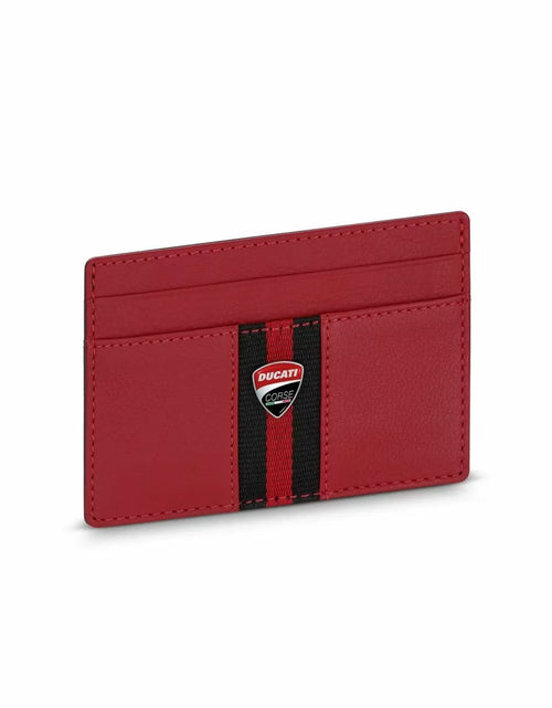 Load image into Gallery viewer, Ducati SFIDA card holder 4cc with red - black leather
