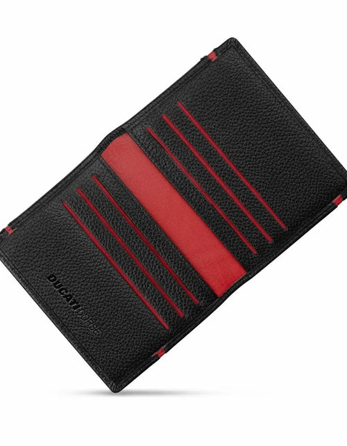 تحميل الصورة إلى عارض المعرض، Ducati VITTORIA card holder 6cc with black , Red leather
