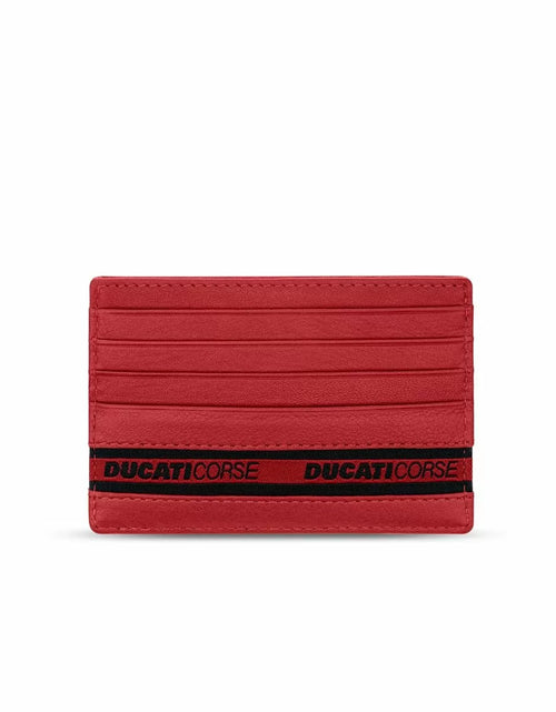 تحميل الصورة إلى عارض المعرض، Ducati NASTRO card holder for men 6cc red leather
