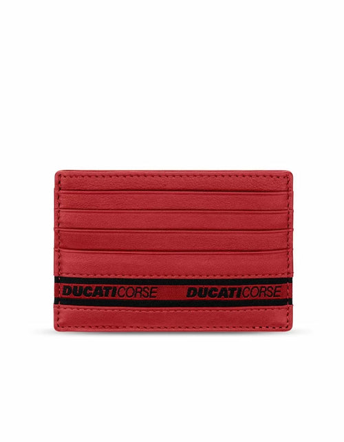 تحميل الصورة إلى عارض المعرض، Ducati NASTRO card holder for men 6cc red leather
