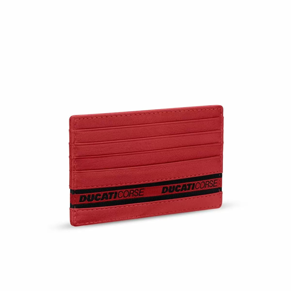 Ducati NASTRO card holder for men 6cc red leather