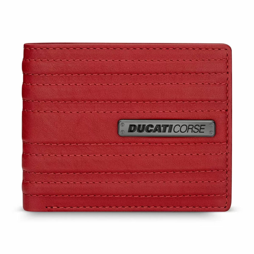 Ducati LINEA men wallet 8cc with red leather