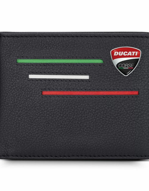 تحميل الصورة إلى عارض المعرض، Ducati SCUDETTO men wallet 8cc with black leather
