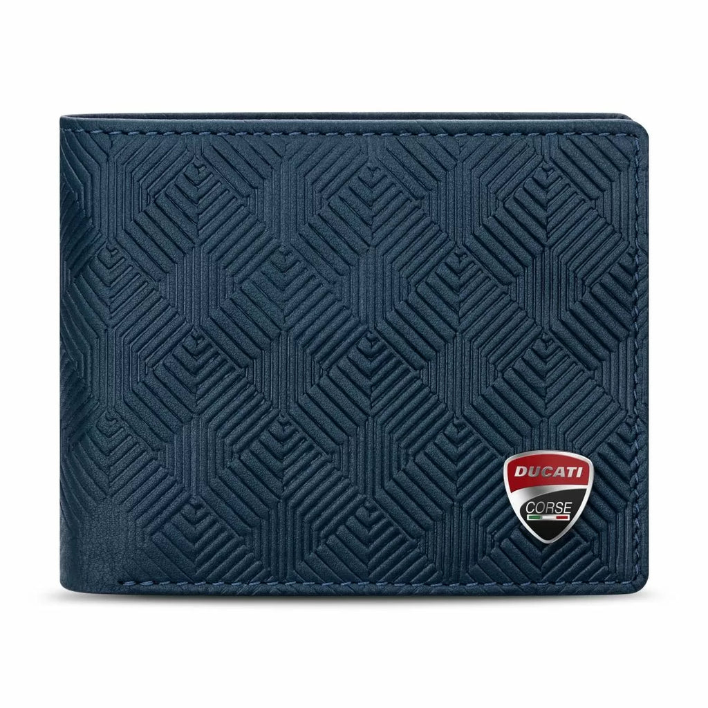 Ducati TECTONIC wallet for men 8cc blue leather