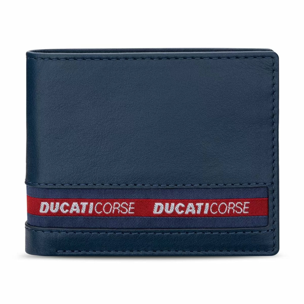 Ducati NASTRO wallet for men 8cc blue leather