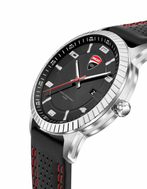 Load image into Gallery viewer, Ducati Men Podio Watch Leather Black , Red
