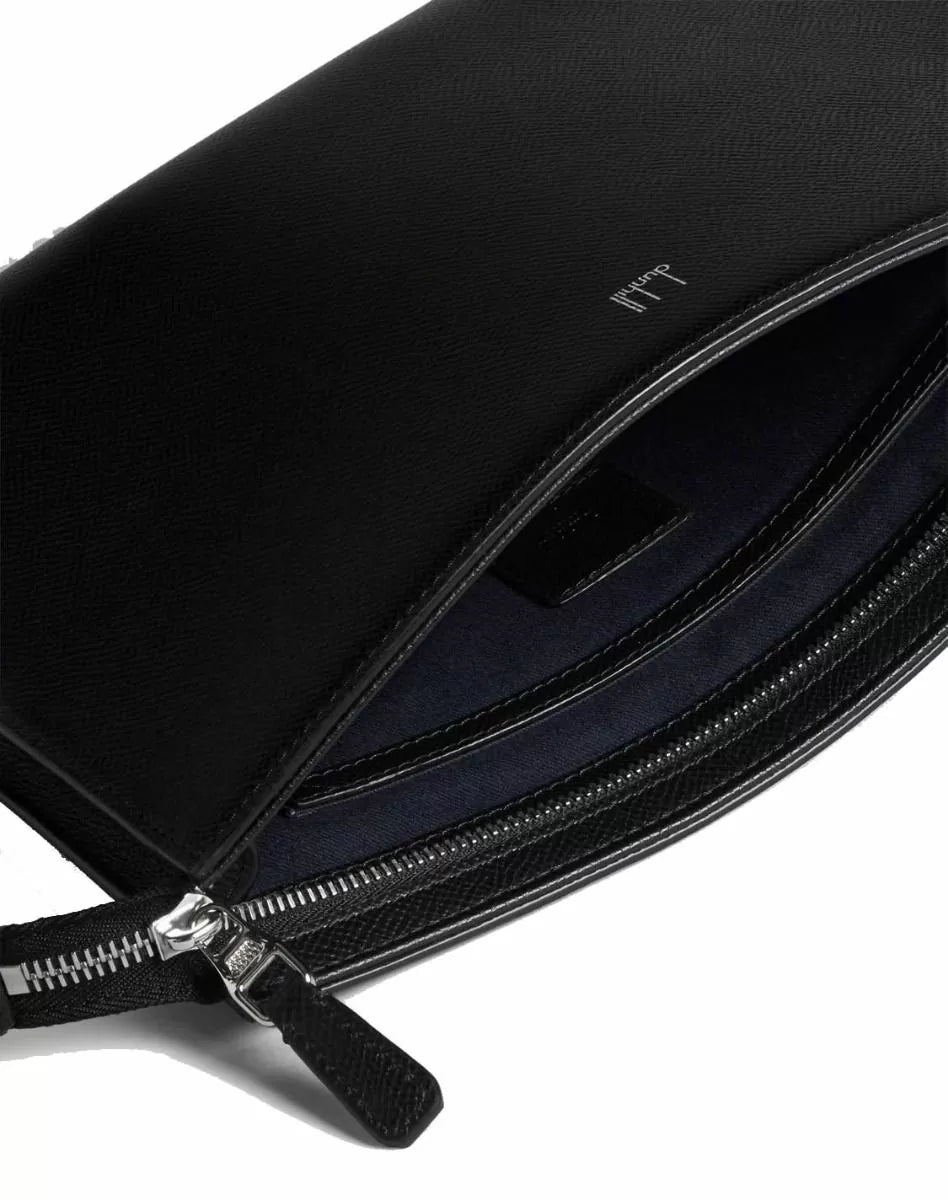 Dunhill Cadogan Zipped Pouch Bag Black