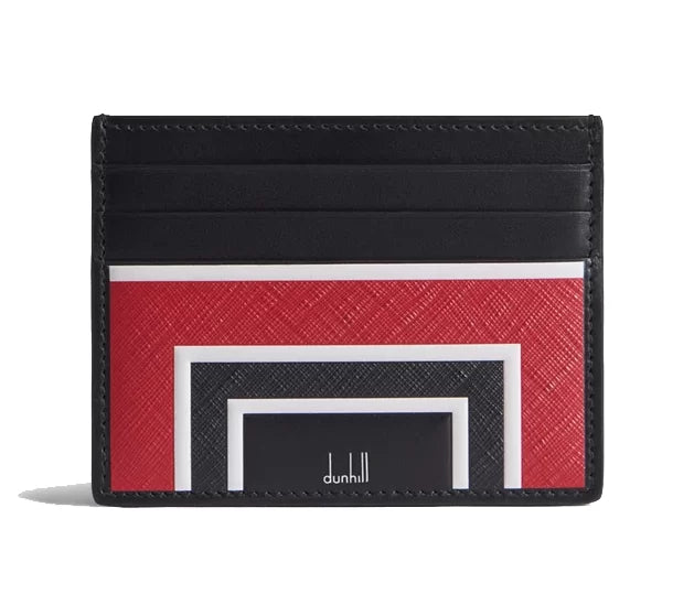 Dunhill Archive Deco Card Case Black / Red Leather