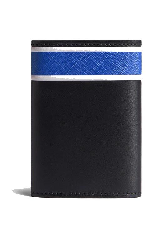 Dunhill Archive Deco Key Case Black / Blue Leather