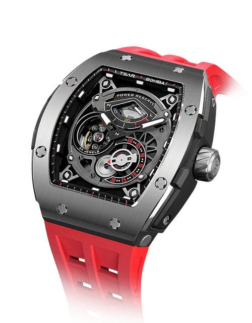 تحميل الصورة إلى عارض المعرض، ساعة Elemental Series-Automatic TB8210A فضية حمراء
