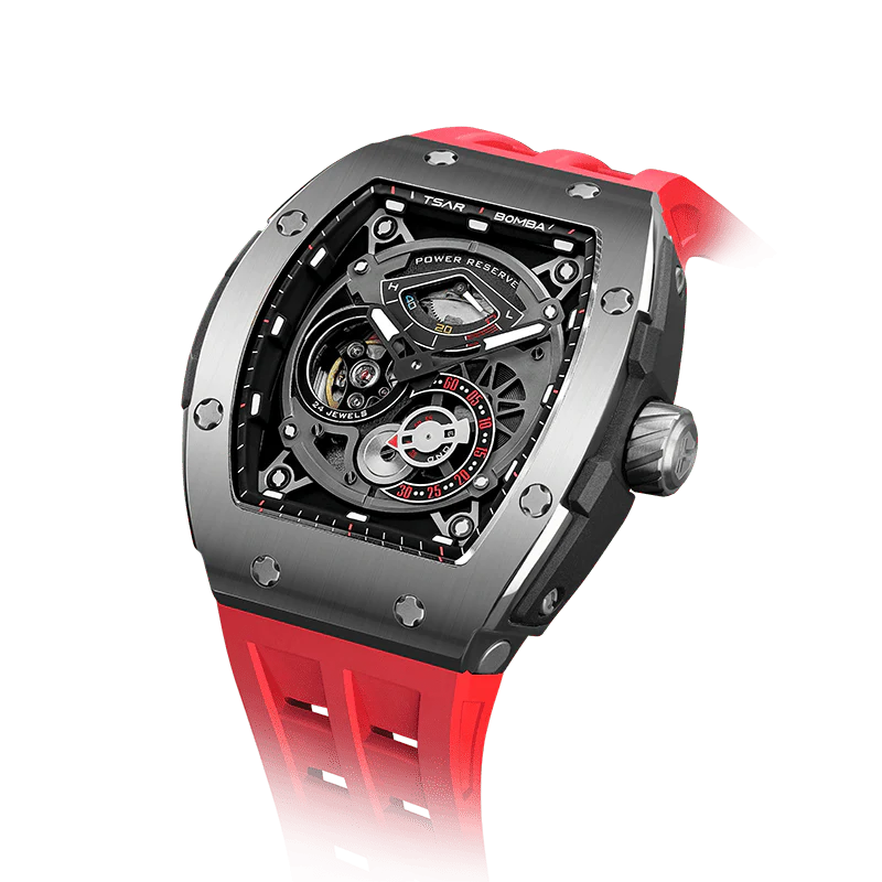 ساعة Elemental Series-Automatic TB8210A فضية حمراء