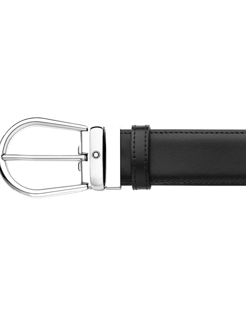 تحميل الصورة إلى عارض المعرض، Montblanc Horseshoe black/brown 35 mm leather belt
