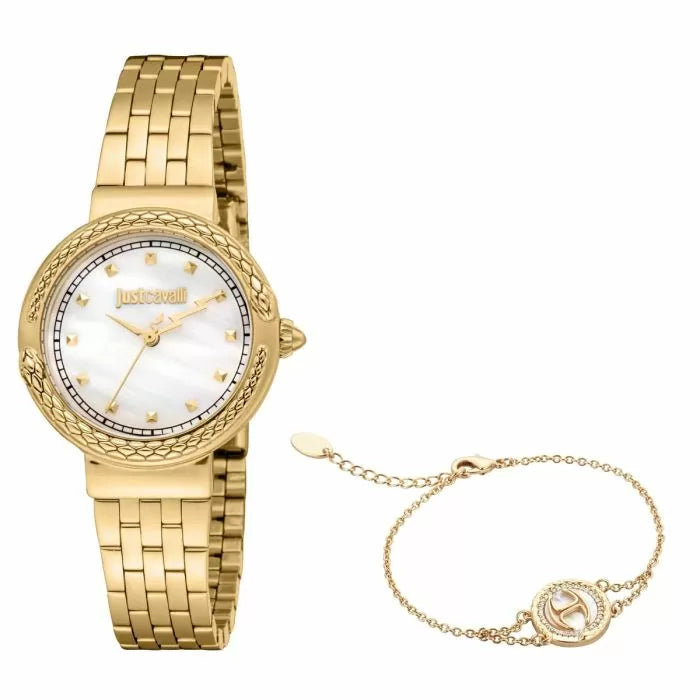 Just Cavalli ladies Quartz watch stainless steel gold , MOP