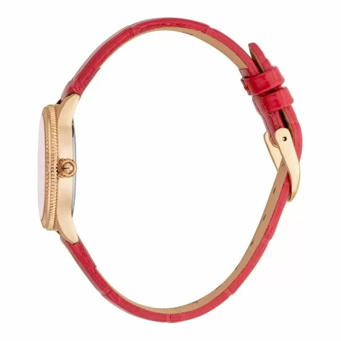Just Cavalli ladies Quartz watch with red leather strap