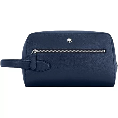 تحميل الصورة إلى عارض المعرض، Montblanc Sartorial Wash Bag - Blue Leather
