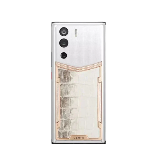 Metavertu Curve Screen Himalaya Alligator Skin 18K Gold & Diamonds 5G Web3 Phone