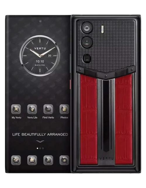 Load image into Gallery viewer, Metavertu Curve Screen Race Track Design Alligator Skin Web3 Phone Clous de Paris

