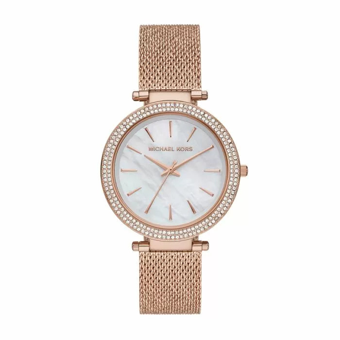 Michael Kors DARCI watch for women , Rose gold / White