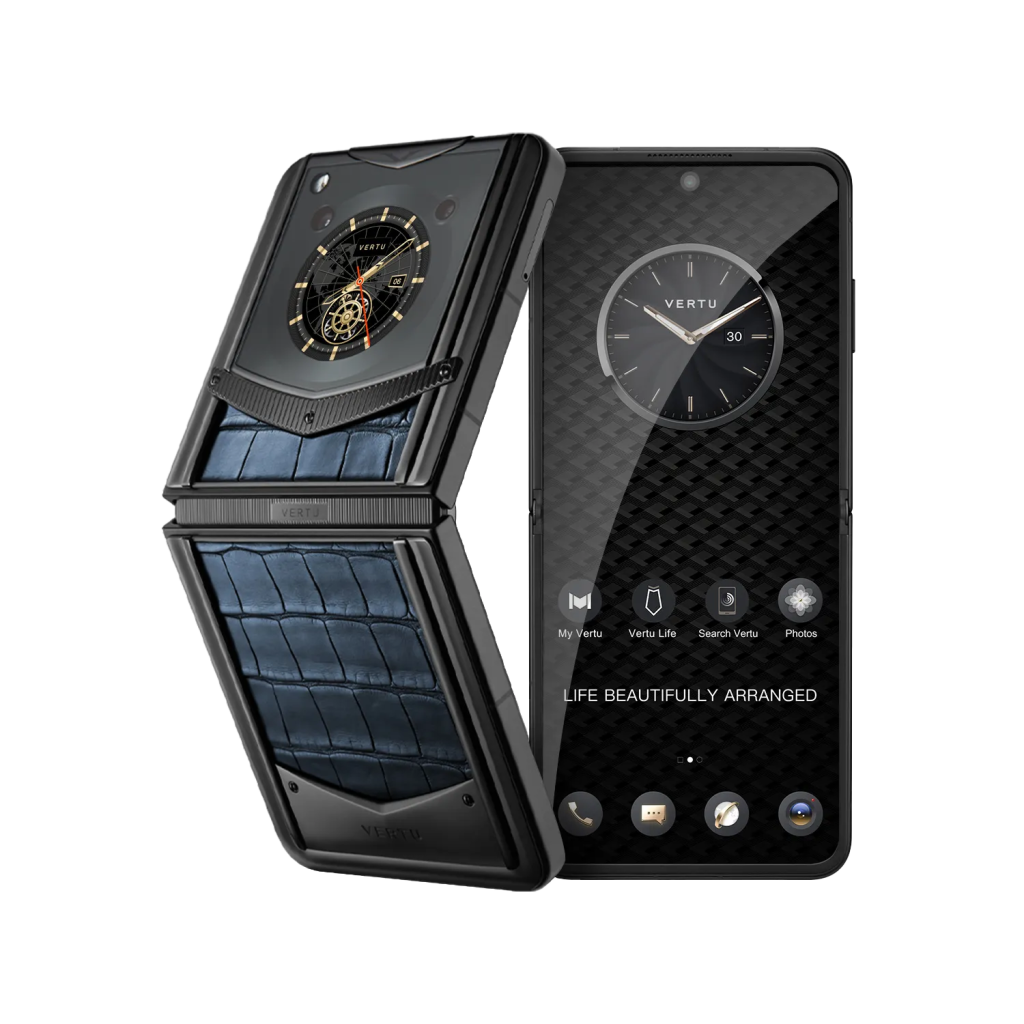 VERTU® IRONFLIP ALLIGATOR SKIN SERIES-NAVY BLUE